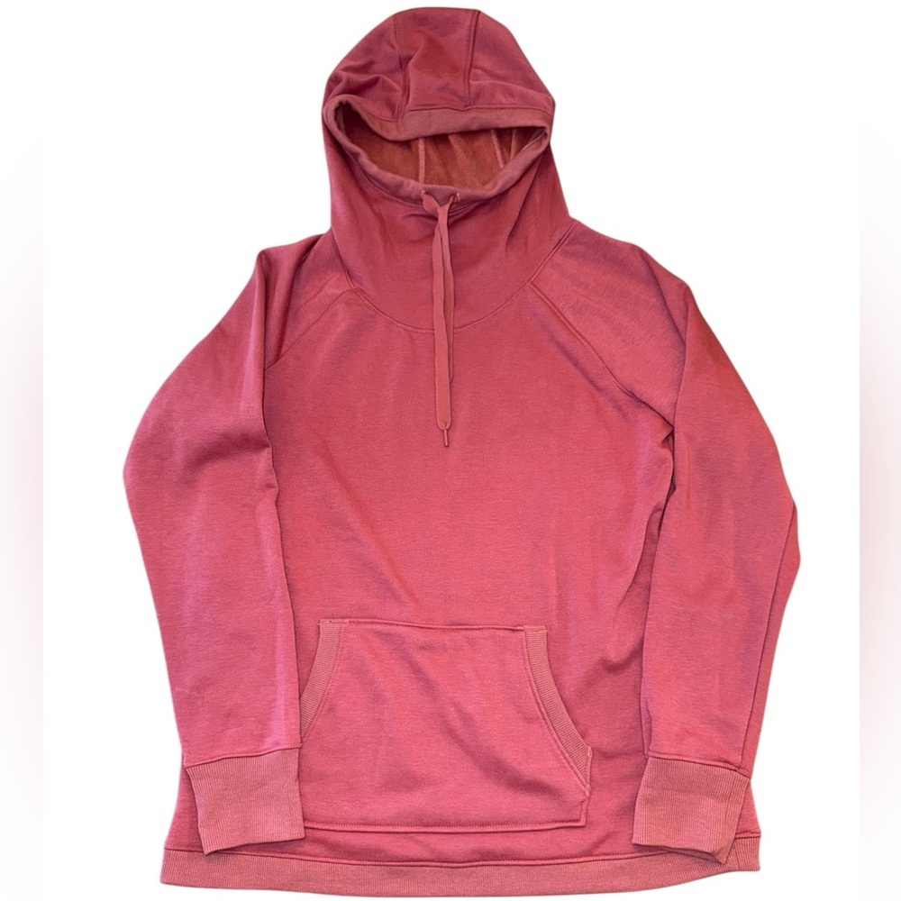 Danskin Red Mock Neck Drawstring Hoodie Sweatshirt S
